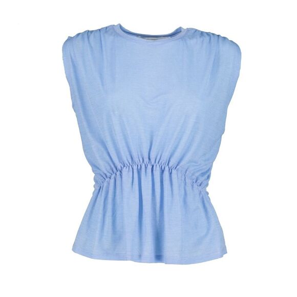Bishop + Young Boardwalk Peplum Tee Sky Medium - Picture 1 of 9